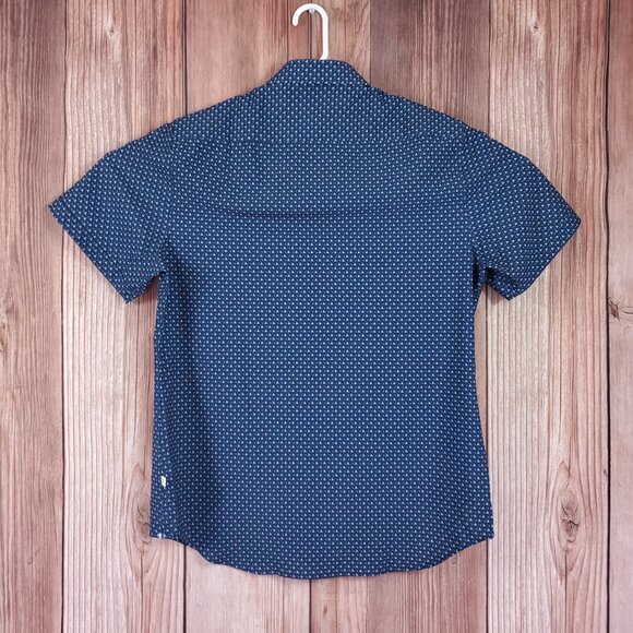 7 Diamonds Mens Large 4 Way Stretch Kyro Short Sleeve Shirt Geometric Triangle - Picture 3 of 16